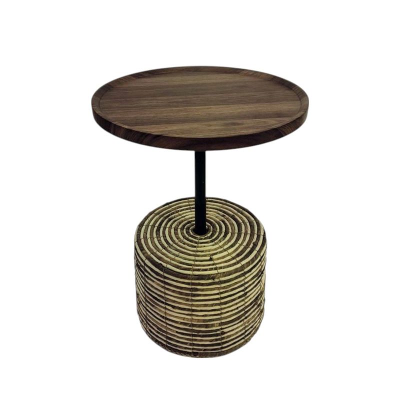 OEM - Mesa De Centro Mesa Lateral Base Mimbre Deco Circular