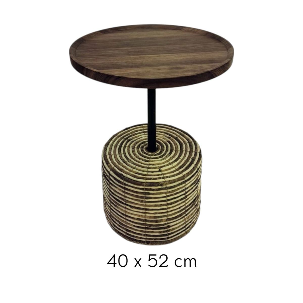 OEM - Mesa De Centro Mesa Lateral Base Mimbre Deco Circular