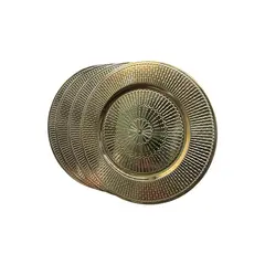 GENERICO - Pack 4 Plato De Decoracion Hogar Decorativo Metalico 33cm