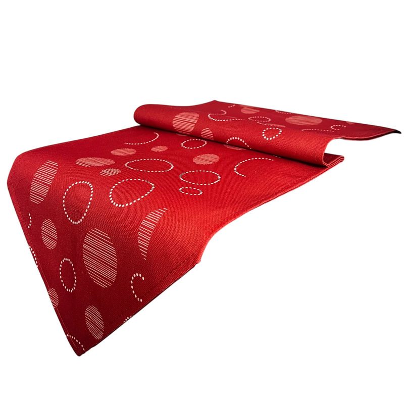 OEM - Mantel Camino De Mesa Con Diseño En Medio Rojo 180x30cm