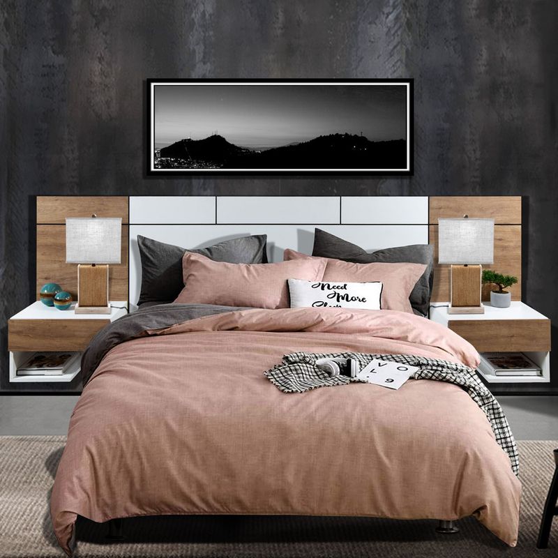 WEBDECOR - Respaldo de Cama 2 Plazas Caramel Blanco