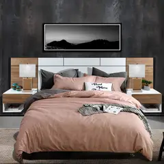 WEBDECOR - Respaldo de Cama 2 Plazas Caramel Blanco