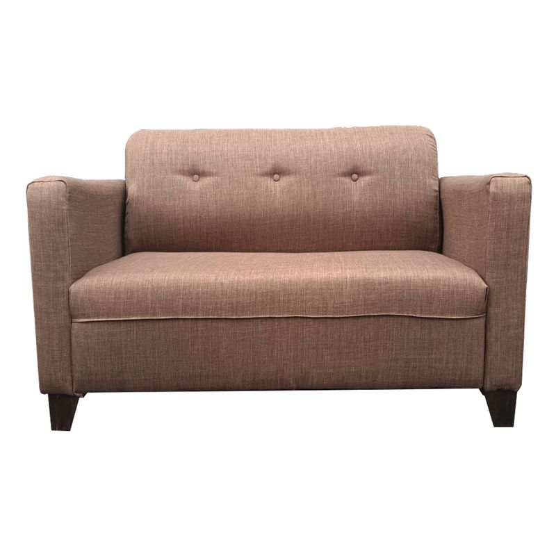 MUEBLES HVM - Sofa Alonso Cafe Lino 2C Pmadera