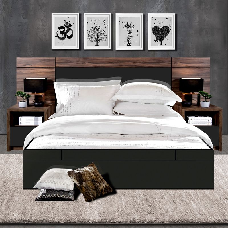WEBDECOR - Respaldo de Cama 2 Plazas Nogal Terracota Grafito