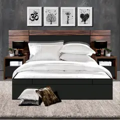WEBDECOR - Respaldo de Cama 2 Plazas Nogal Terracota Grafito