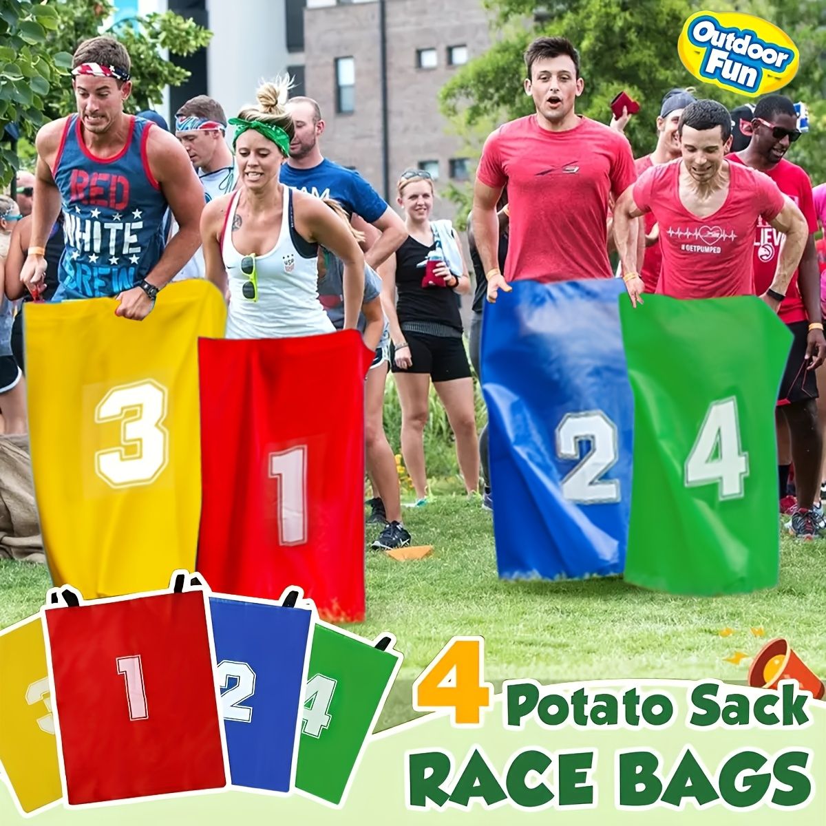 VATYERTY - Juego de 4 bolsas de lona para juego con sacos de patatas