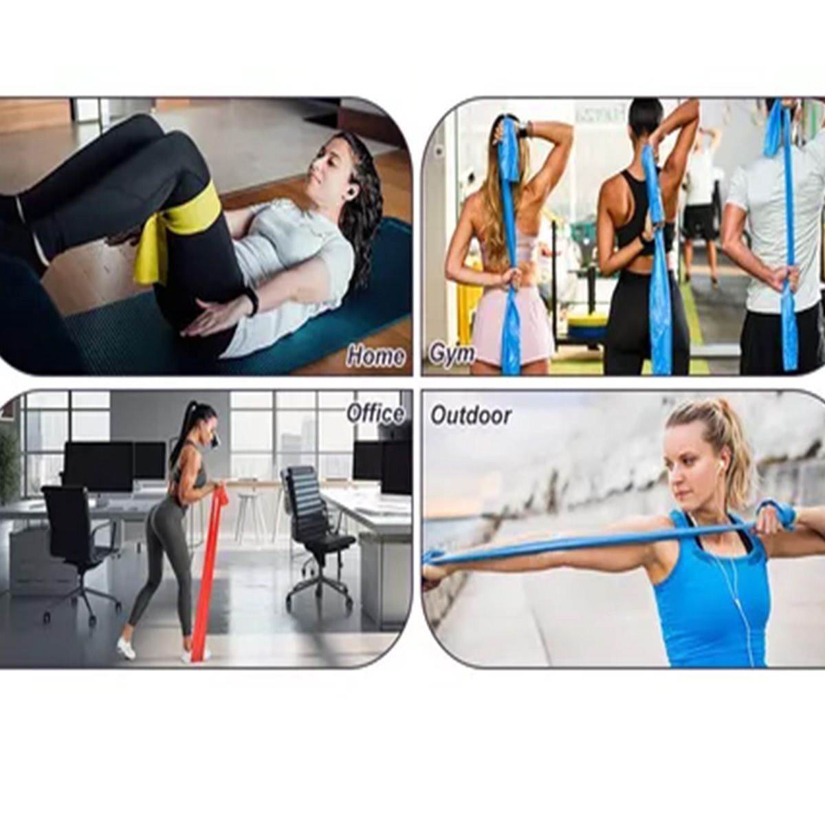 ATURE - Pack 4 De Bandas Elásticas Resistencia Ejercicio Deporte