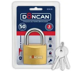 OEM - Pack de 3 Candados de 50mm Doncan de Acero Bronceado DCN-50