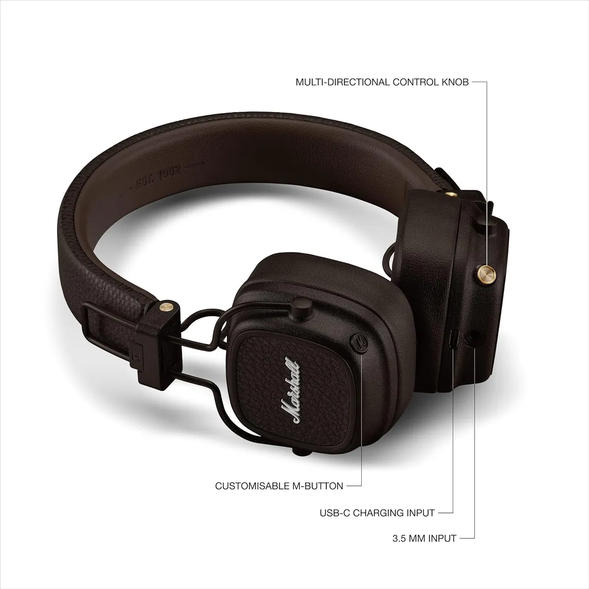 MARSHALL - Audifono On-ear Major V Marshall Brown