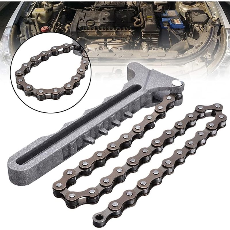 KUANGYE - Llave Saca Filtro De Aceite A Cadena Ajustable