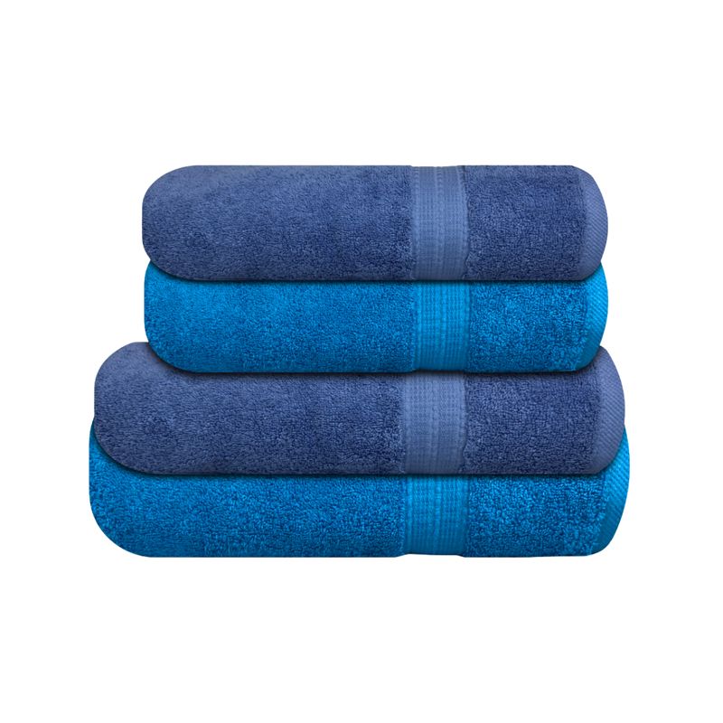 CHITECO - Pack 4 Toallas Chiteco (By Lourdes) 500g Baño & Manos Azul Turquesa Azul Royal