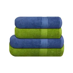 CHITECO - Pack 4 Toallas (By Lourdes) 500g Baño & Manos Azul Royal Verde