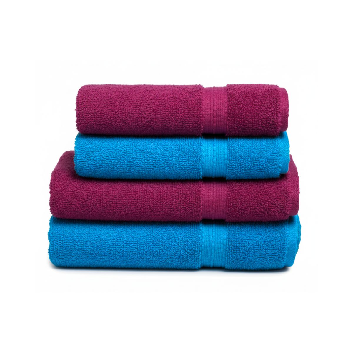 CHITECO - Pack 4 Toallas Chiteco (By Lourdes) 500g Baño & Manos Turquesa - Rojo