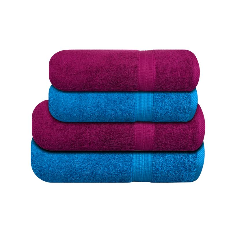 CHITECO - Pack 4 Toallas Chiteco (By Lourdes) 500g Baño & Manos Turquesa - Rojo