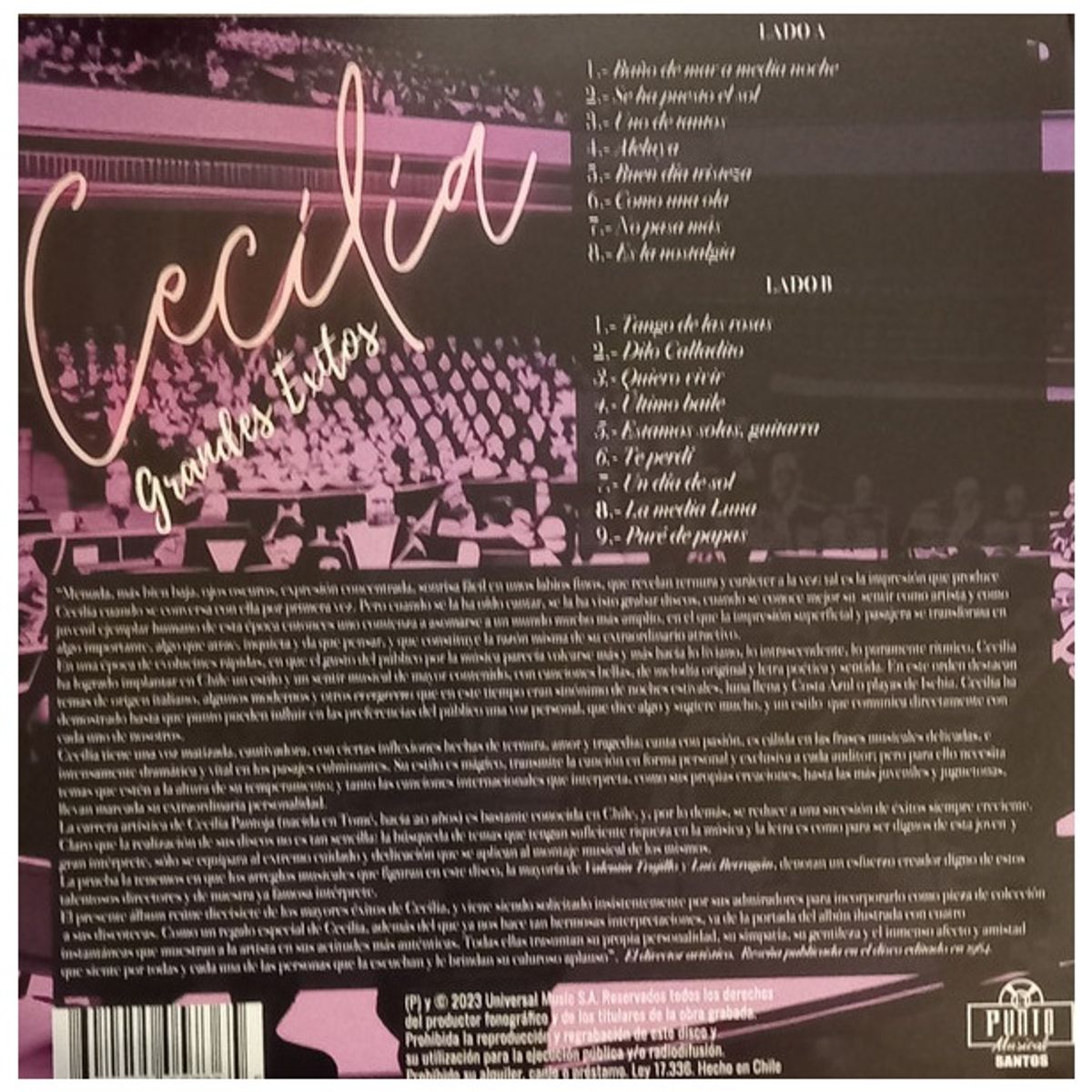 GENERICO - CECILIA  - GRANDES ÉXITOS / VINILO