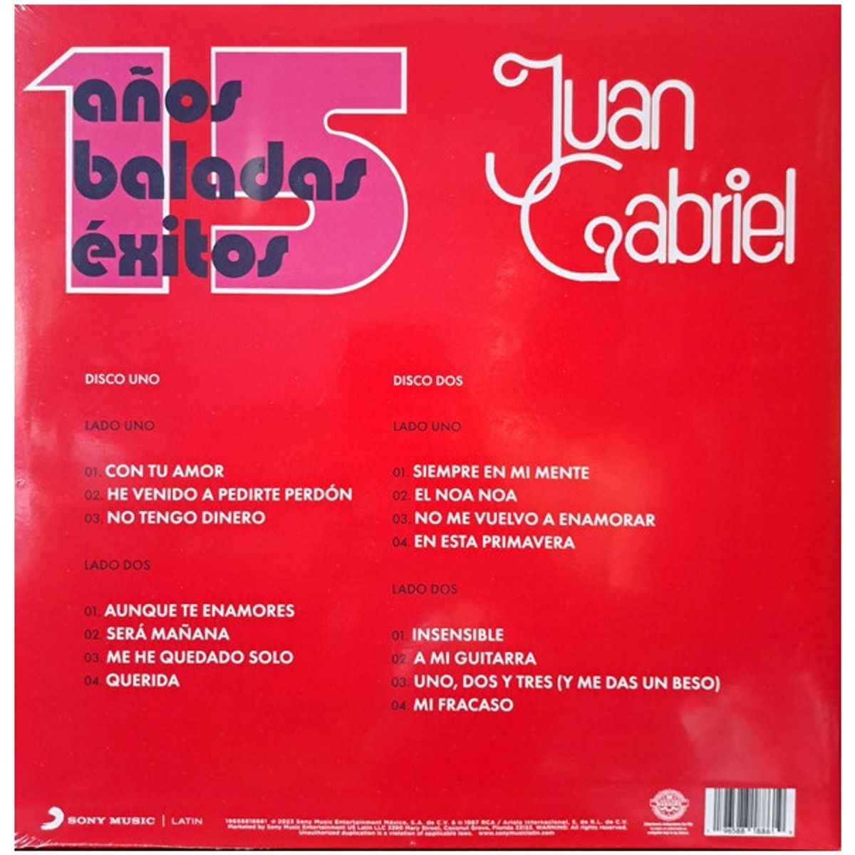 GENERICO - JUAN GABRIEL - 15 AÑOS BALADAS EXITOS (2LP)
