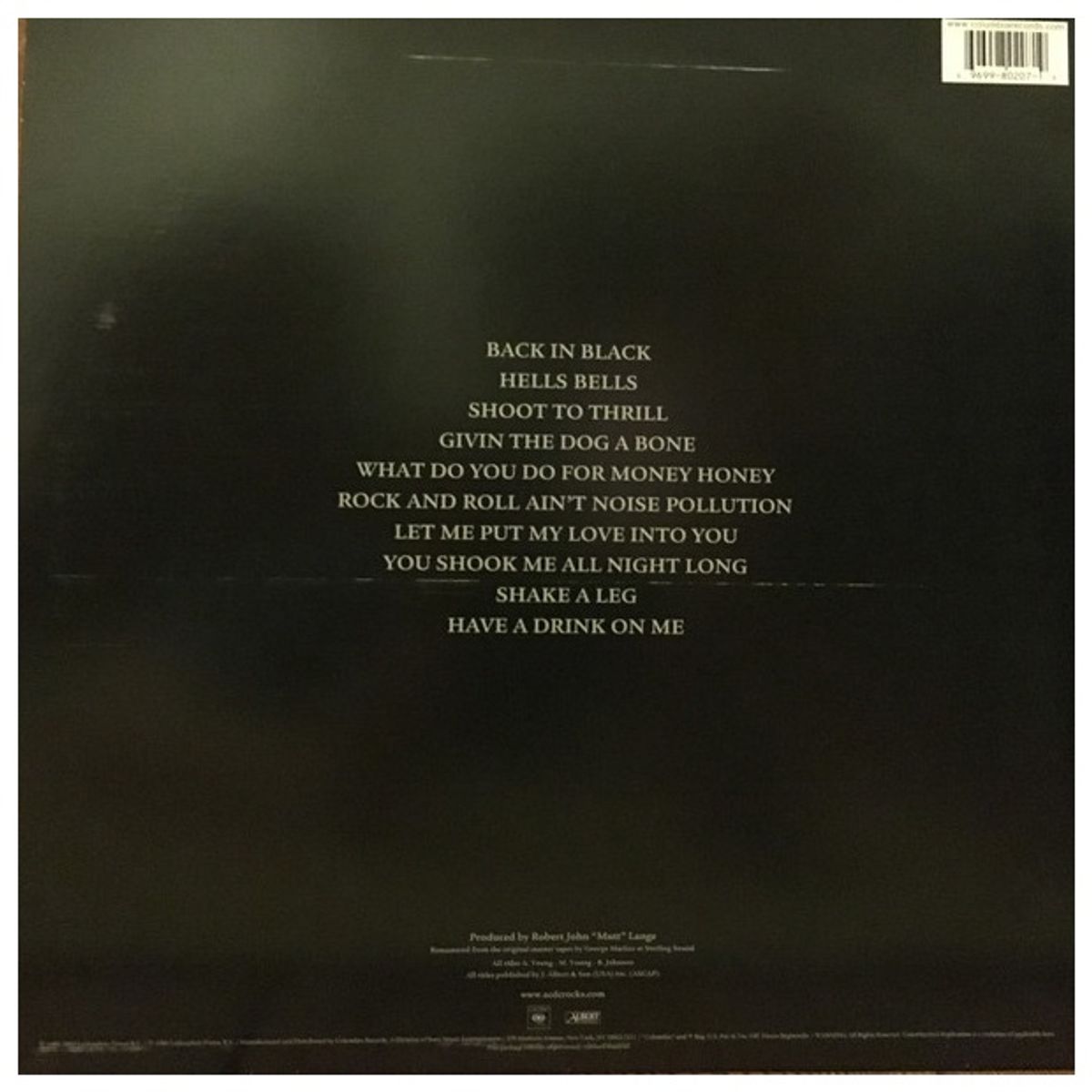 GENERICO - AC/DC - BACK IN BLACK / VINILO