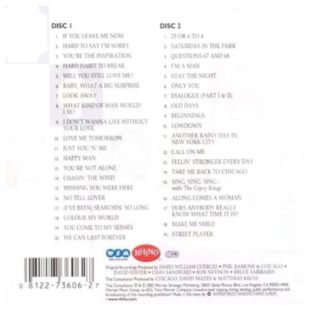 GENERICO - CHICAGO - THE CHICAGO STORY: COMPLETE GREATEST HITS (2CD) / CD