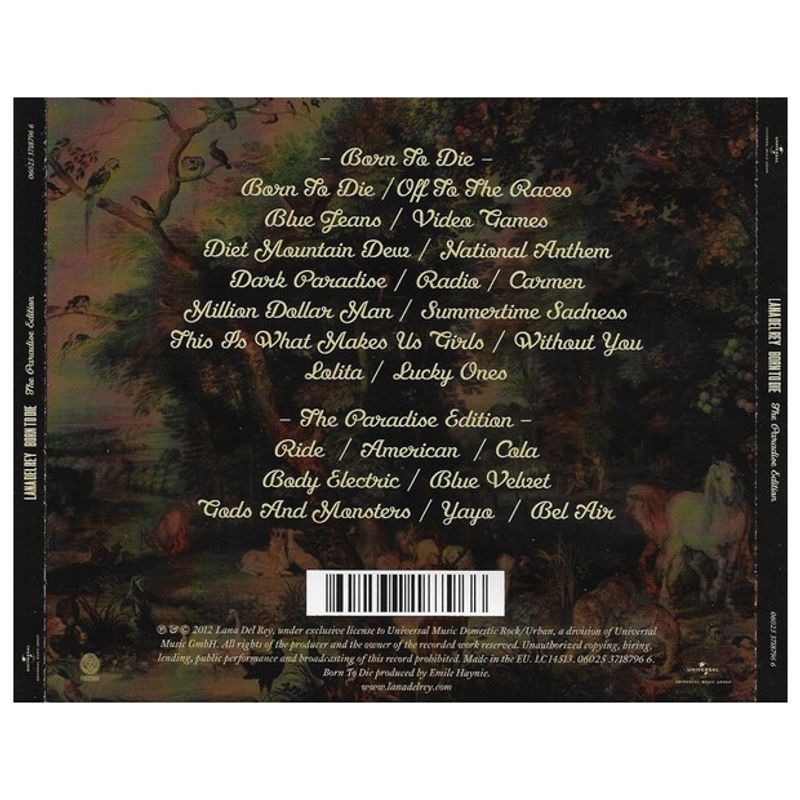 GENERICO - LANA DEL REY - BORN TO DIE THE PARADISE EDITION  CD