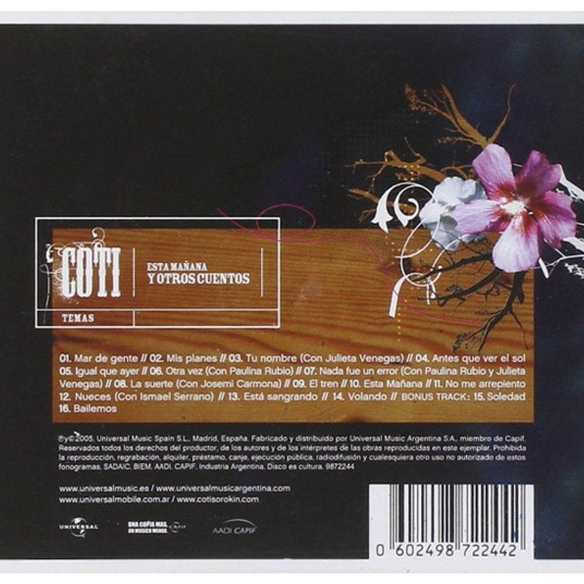 GENERICO - COTI SOROKIN  - ESTA MAÑANA Y OTROS CUENTOS  / CD