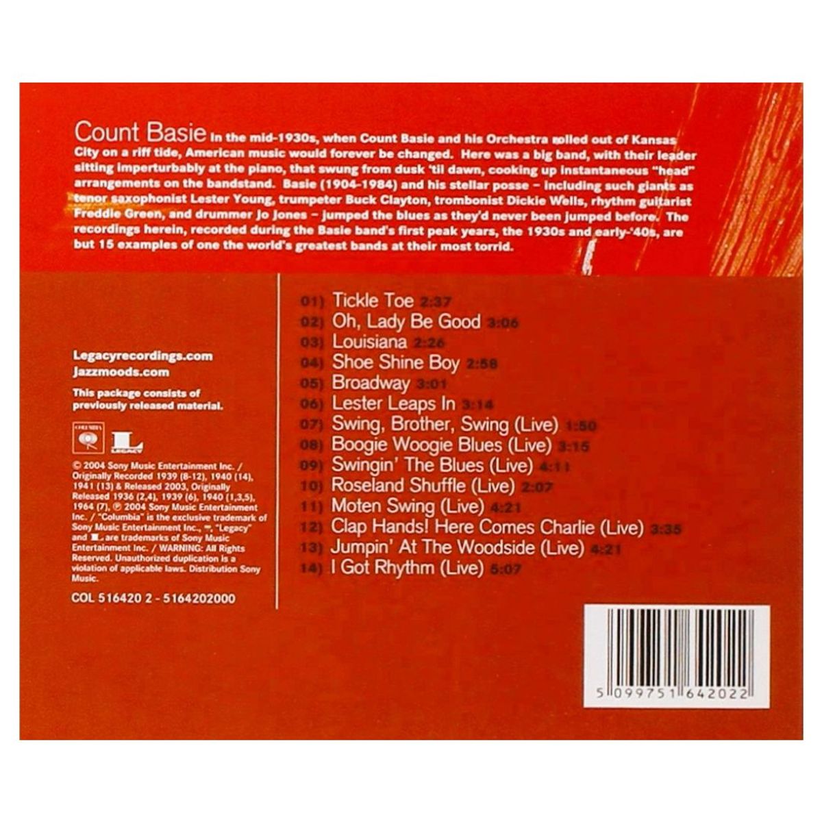 GENERICO - COUNT BASIE - JAZZ MOODS - HOT / CD