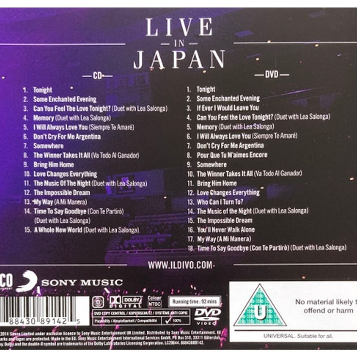 GENERICO - IL DIVO - A MUSICAL AFFAIR - LIVE IN JAPAN (CD+DVD) / CD
