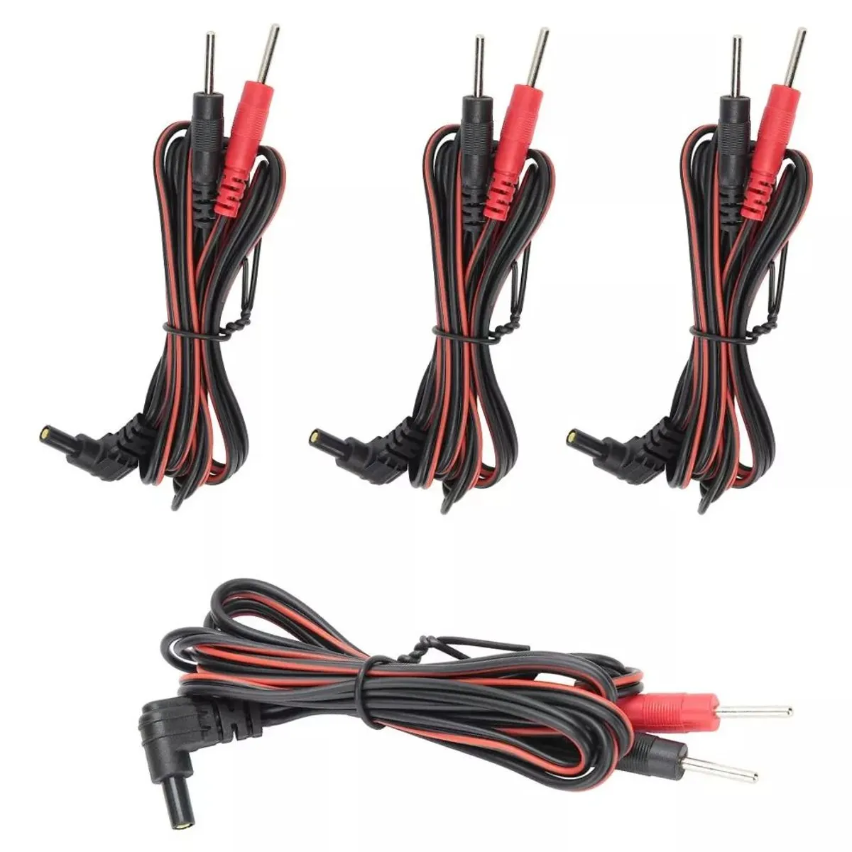 KUANGYE - 2 Pares Cables De Electrodos Tens (4 Cables)
