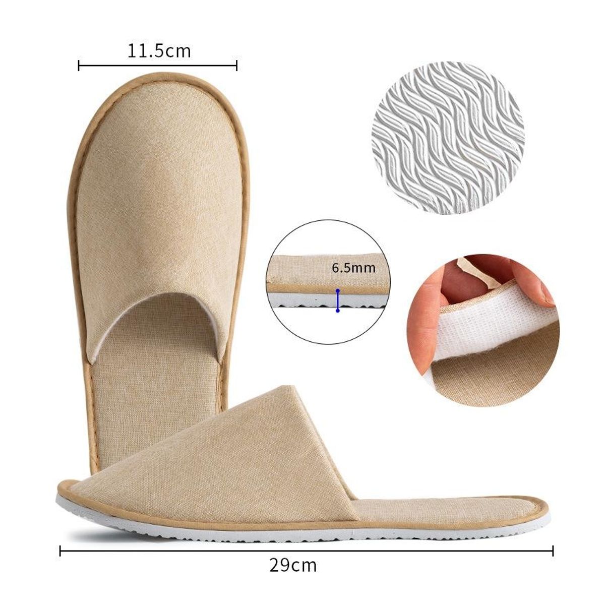 ATURE - 6 Pares Pantuflas Desechables Para Viaje Hotel Talla Única