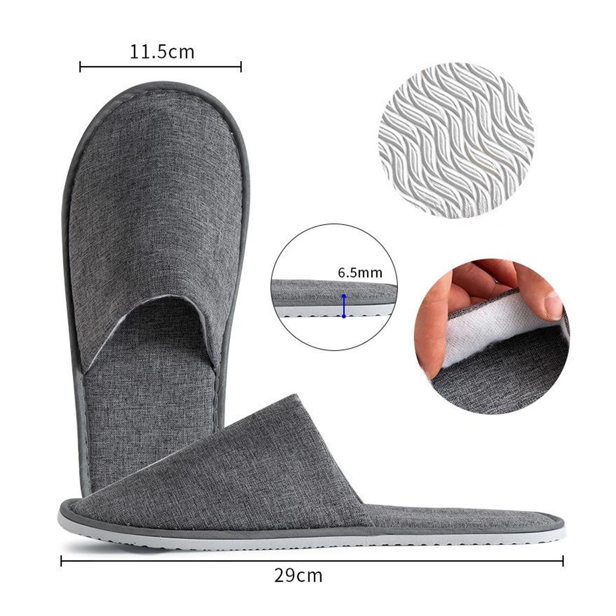 ATURE - 6 Pares Pantuflas Desechables Para Viaje Hotel Talla Única