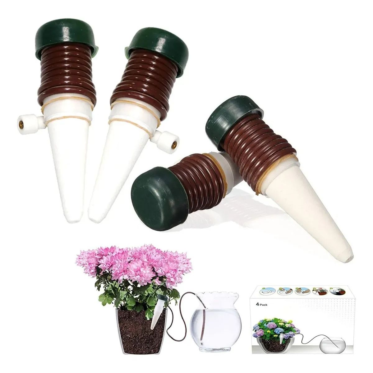 KUANGYE - Pack 4 Regadores Automáticos Riego Goteo Plantas Macetero