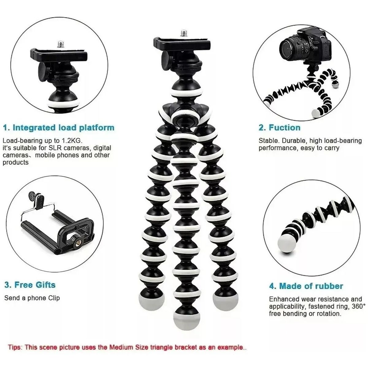 KUANGYE - Tripode Flexible Pulpo Para Celular Soporte Camara