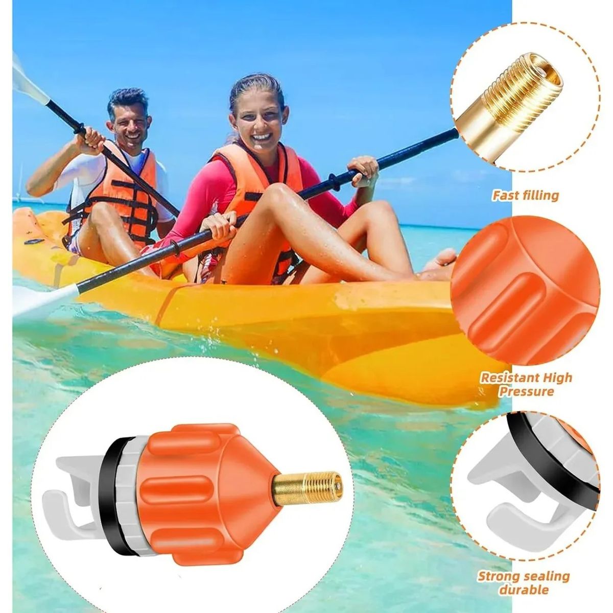 KUANGYE - Adaptador Valvula De Inflado Bote Kayak Sup Canoa