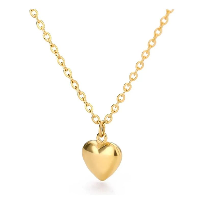 KUANGYE - Collar Corazón Bañado en oro Clásico San Valentín