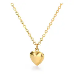 KUANGYE - Collar Corazón Bañado en oro Clásico San Valentín