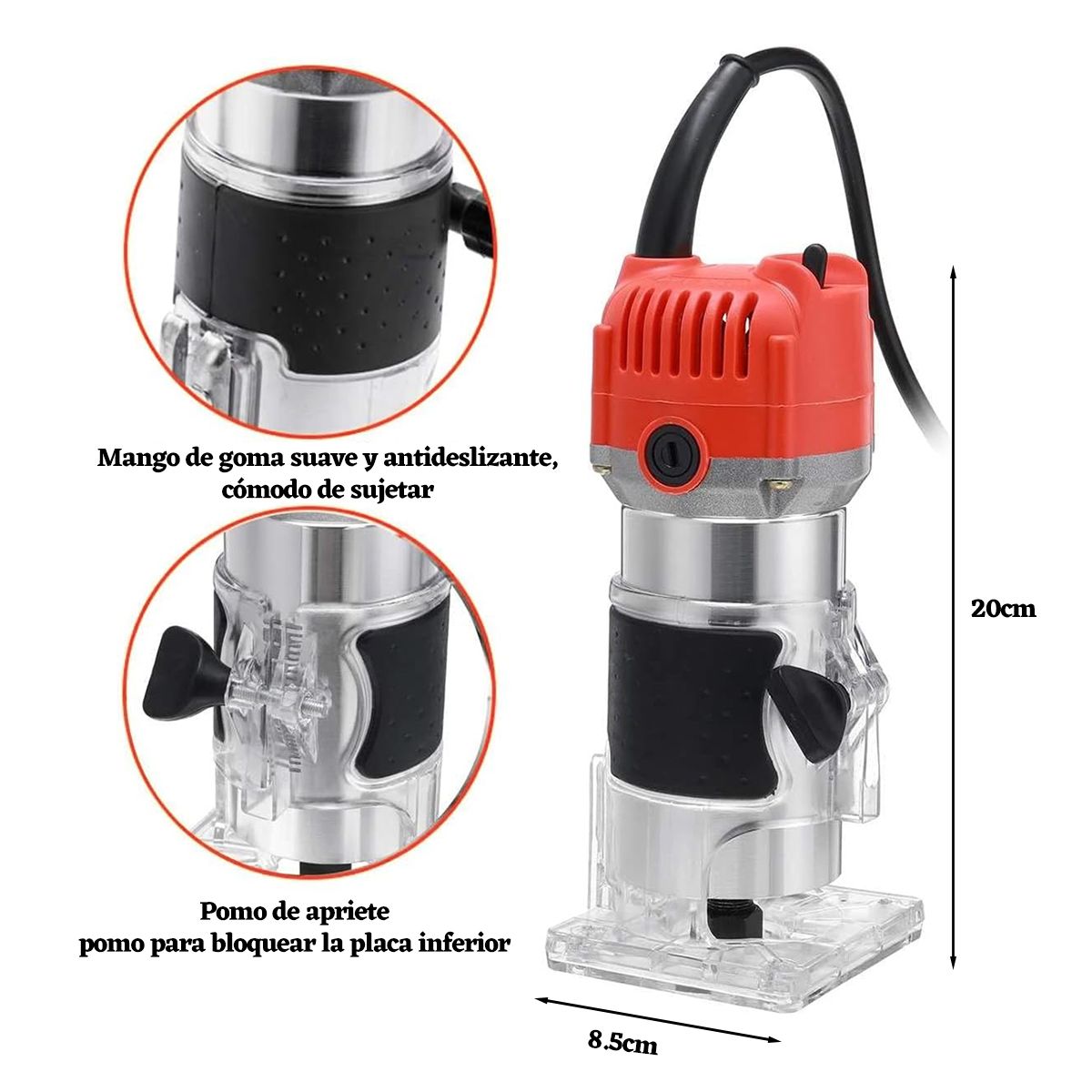 GENERICO - Herramienta De Enrutador Compacto De Madera De 33000 Rpm De 635mm