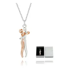 KUANGYE - Collar Bañado en plata Pareja San Valentin Amor Novios Abrazados