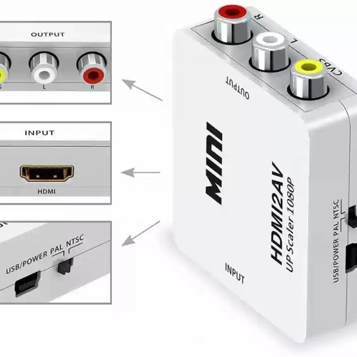 MALIK - Adaptador HDMI a RCA : Convierte HDMI a 3 Salidas AV