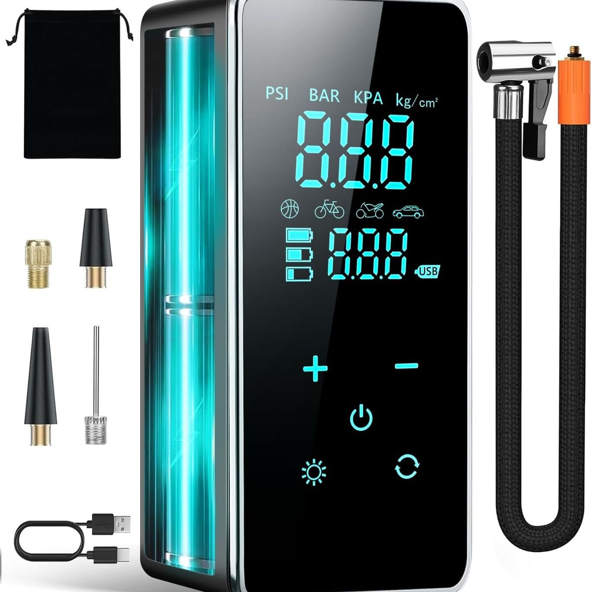 KUANGYE - Inflador Compresor Neumáticos Bomba De Aire Inalámbrico Moto