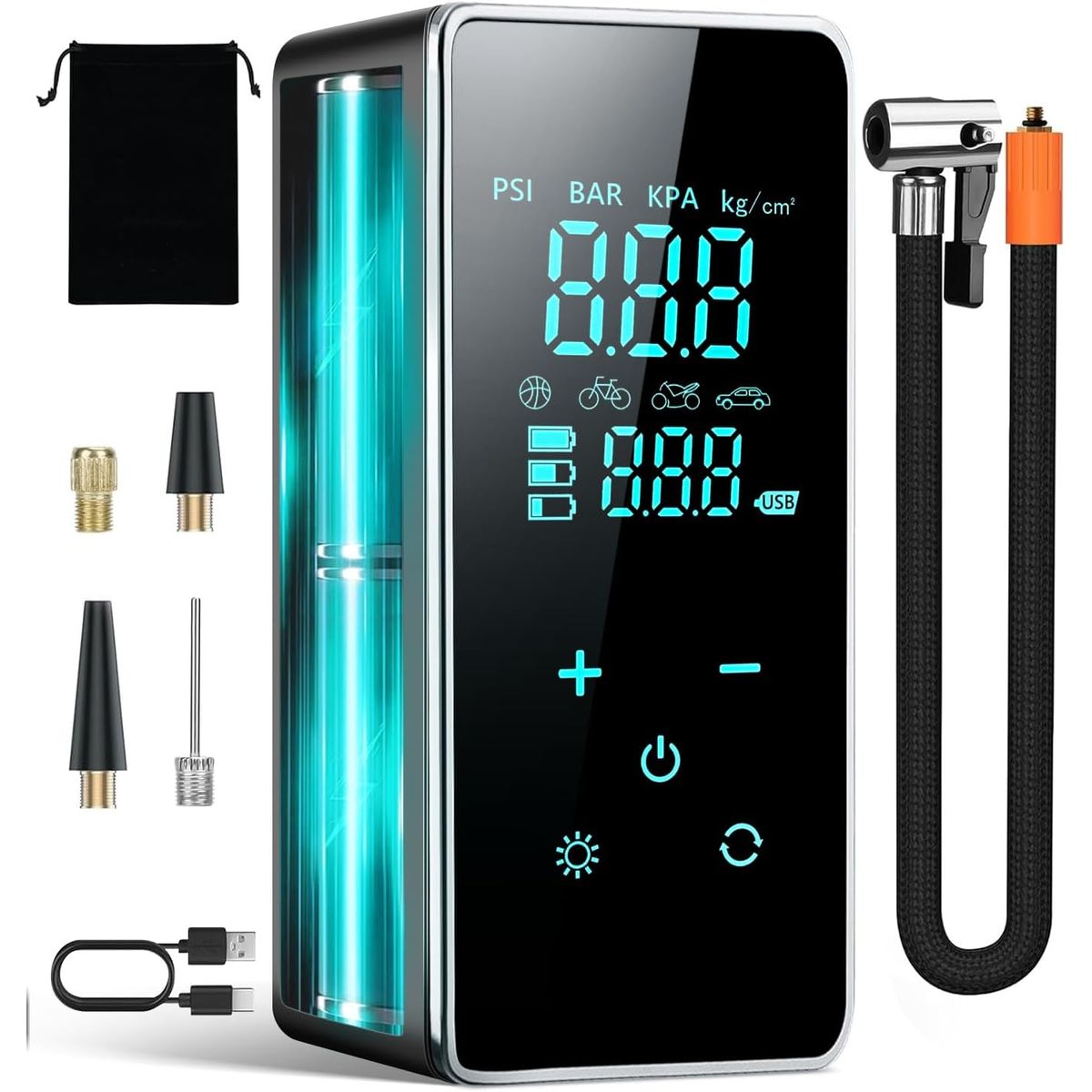 KUANGYE - Inflador Compresor Neumáticos Bomba De Aire Inalámbrico Moto