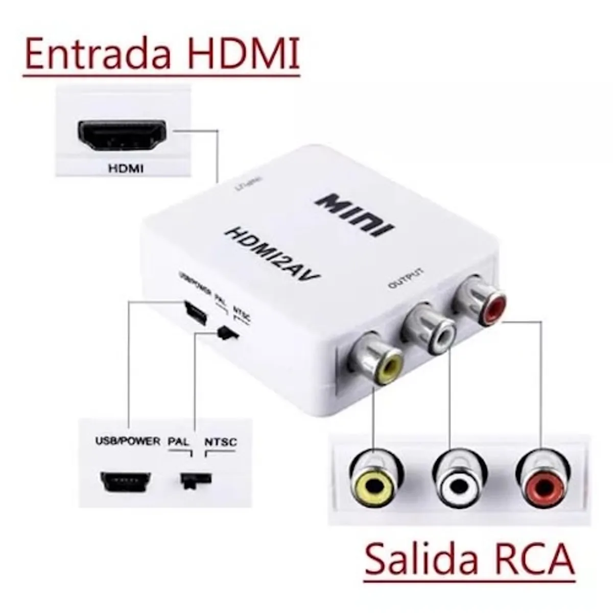 Adaptador HDMI a 3 RCA: Compatible con Xbox y PlayStation, marca MALIK - Foto Principal