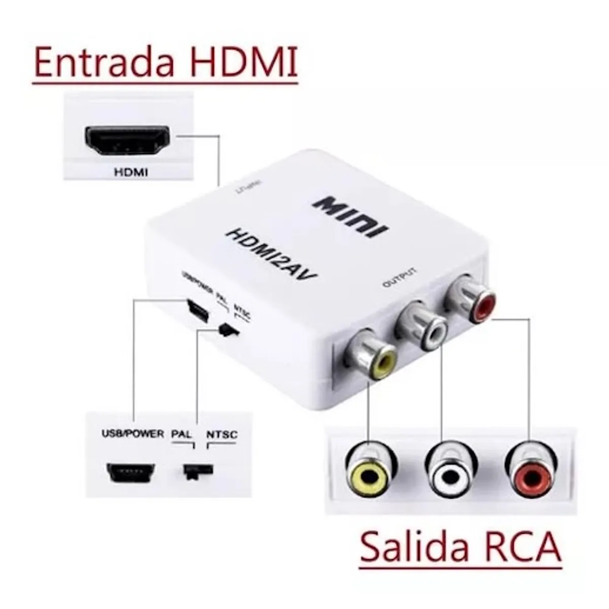 Adaptador HDMI a 3 RCA: Compatible con Xbox y PlayStation, marca MALIK - Foto Principal