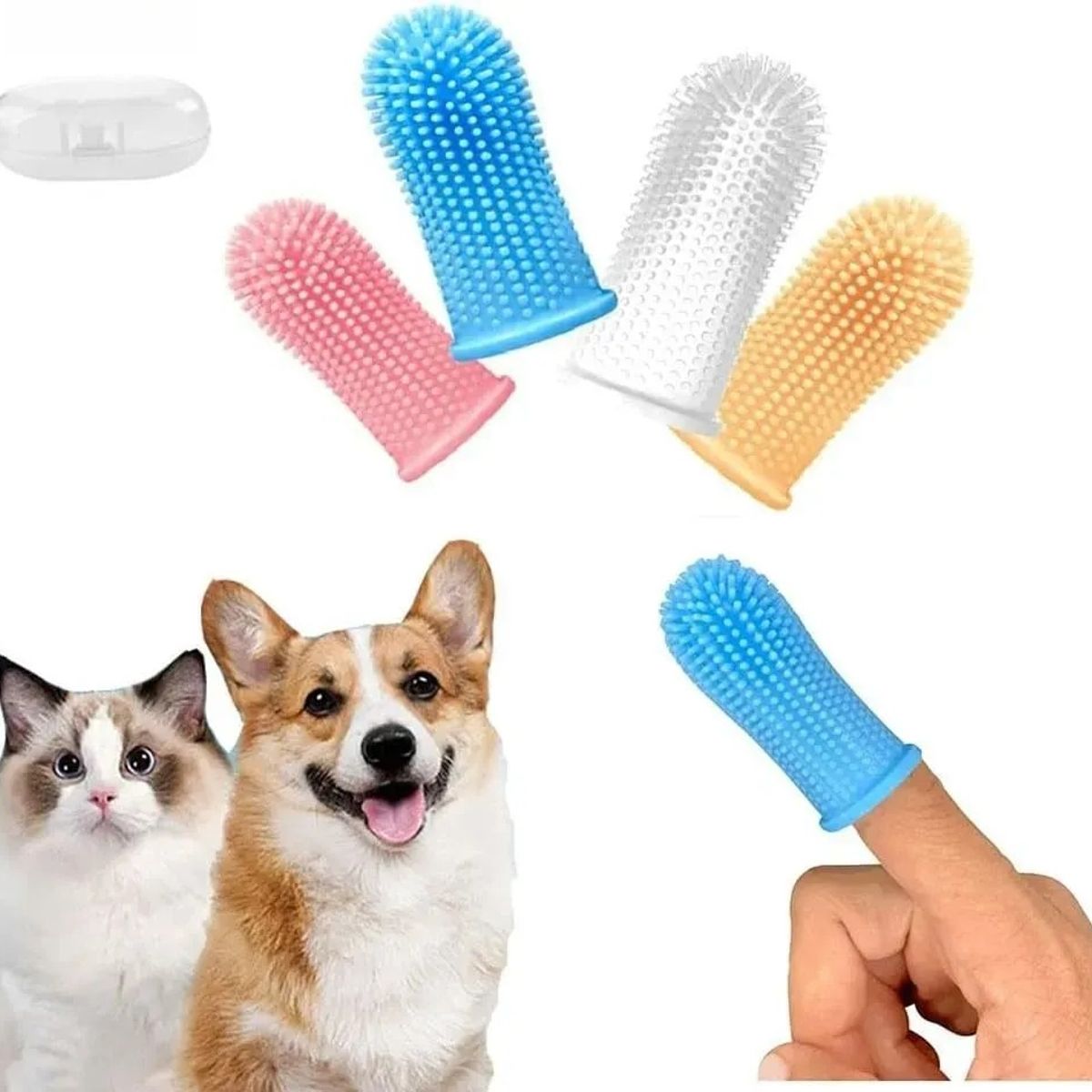 KUANGYE - Paquete De 4 Cepillo Dientes Para Perro Gato Mascota Dental