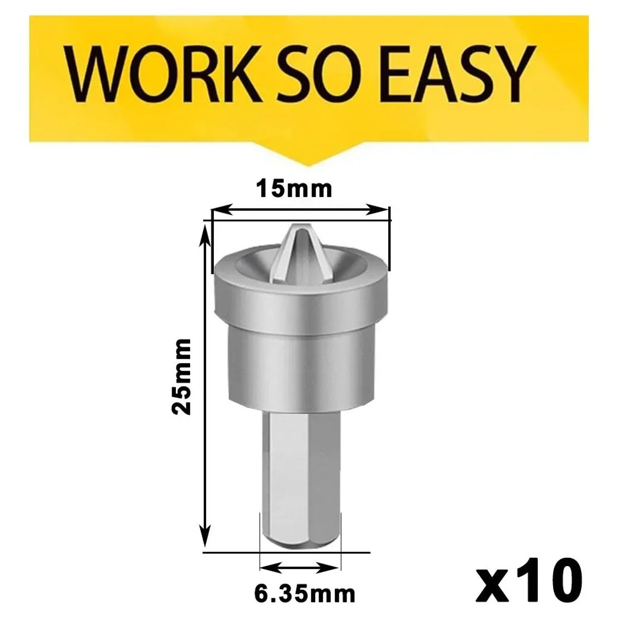 KUANGYE - Punta Phillips Ph2 Yeso Carton Vulcanita 14x25mm 10-und