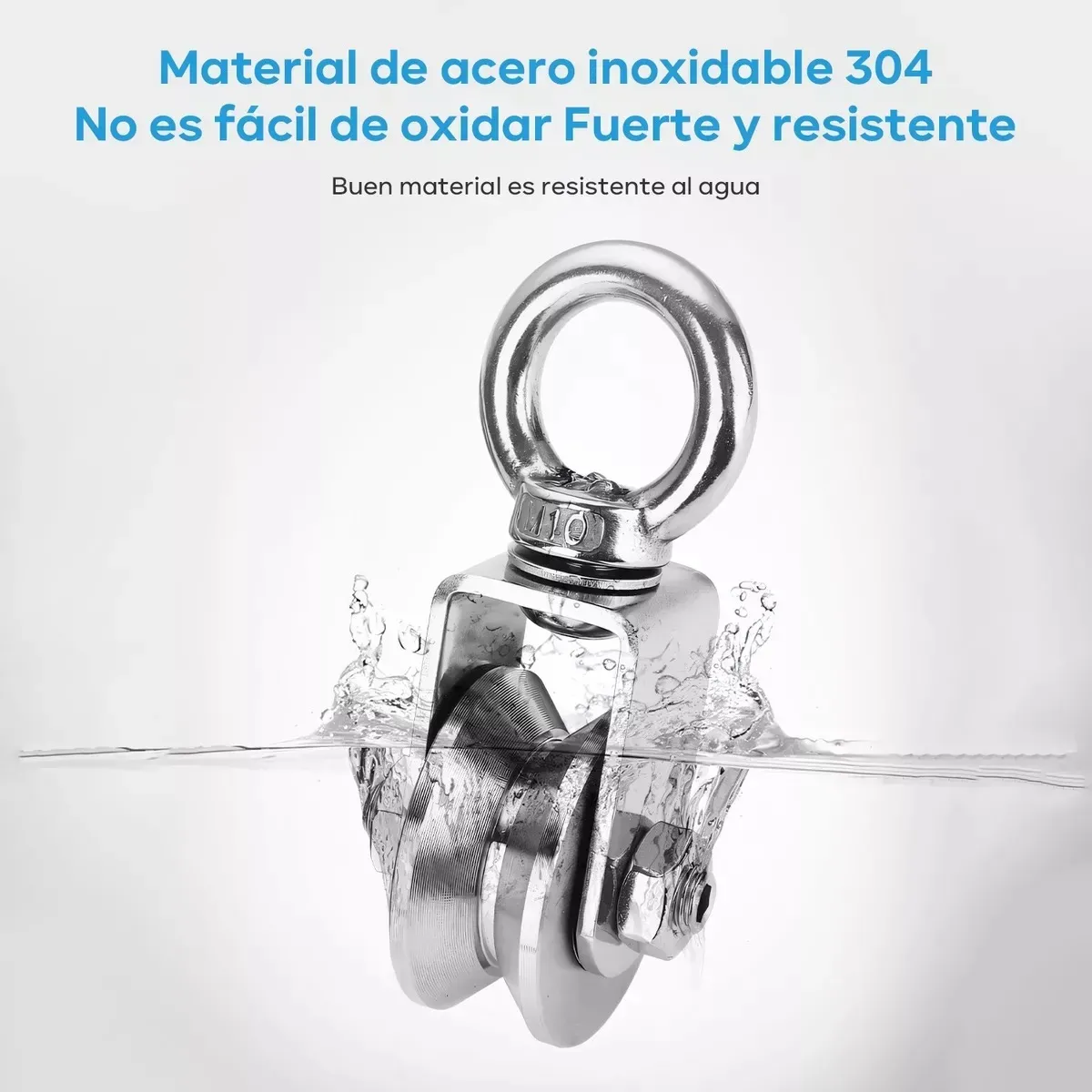 KUANGYE - Polea De Cable De Acero Inoxidable Con Cáncamo De Elevación