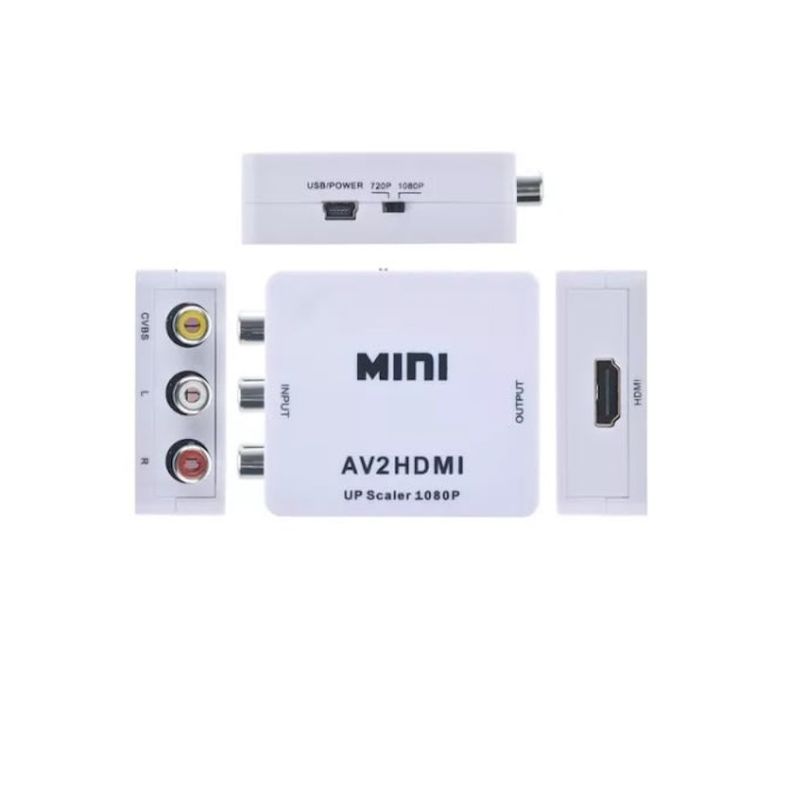 MALIK - Adaptador AV a HDMI Convierte RCA a HDMI 1080p
