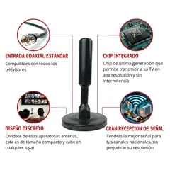 MALIK - Antena TV HD - Cable Coaxial de Cobre 5m Duradero