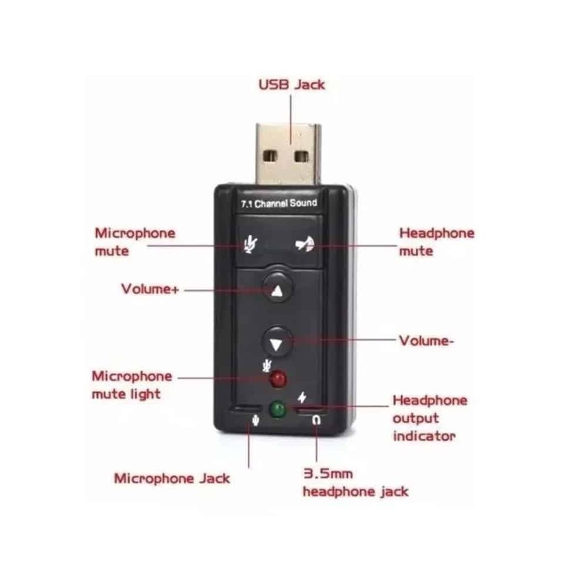 MALIK - Tarjeta USB 7.1 Canales: Sonido para Profesionales