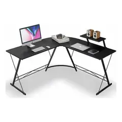 ANYHOGAR - Escritorio Esquinero Gamer Forma De L Multiuso Color Negro