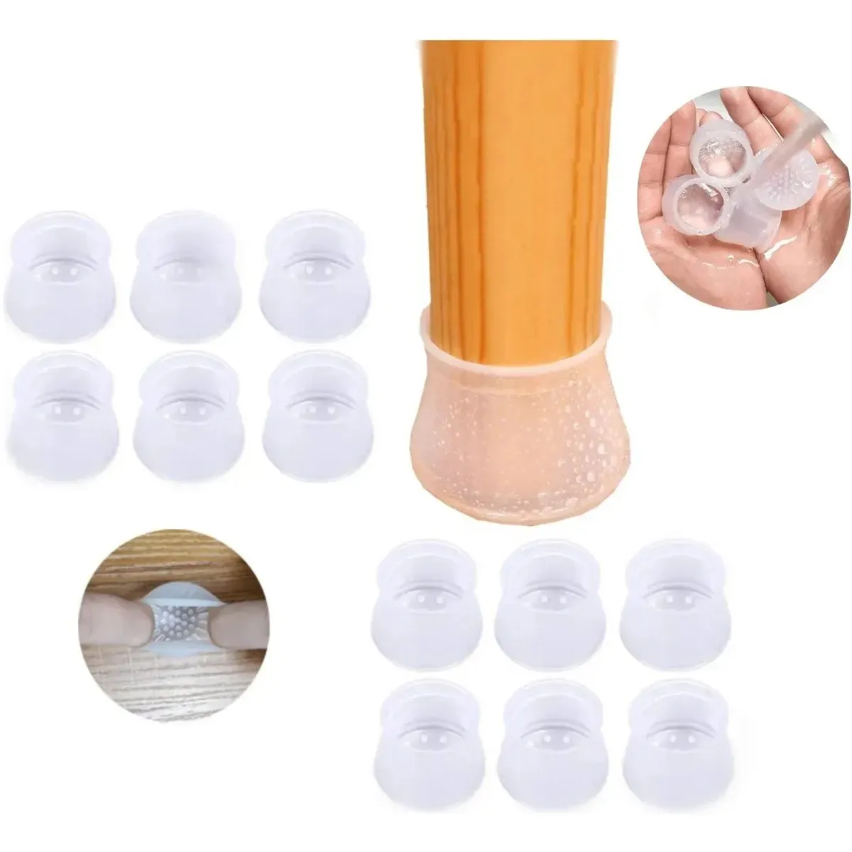 KUANGYE - Protector Grueso De Silicona Para Patas Sillas Mueble 8pcs