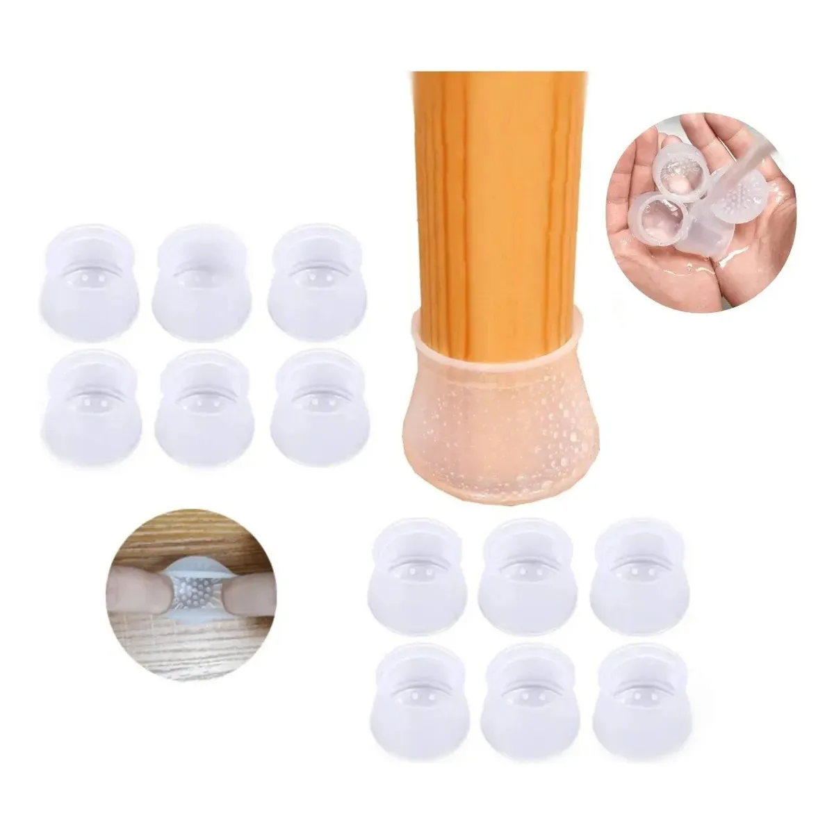 KUANGYE - Protector Grueso De Silicona Para Patas Sillas Mueble 8pcs